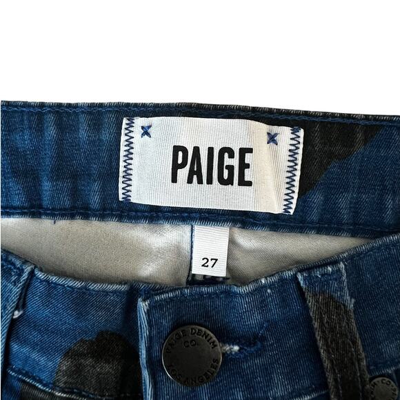 Paige Womens Verdugo Ultra Skinny Jeans Floral Patter Blue 27 - Picture 7 of 10